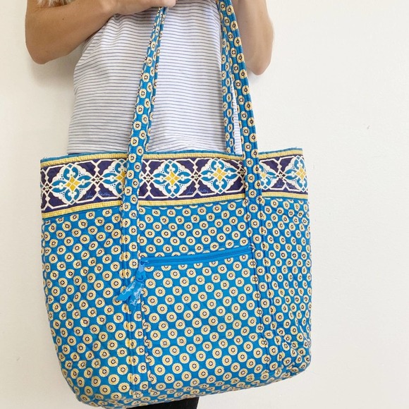 Vera Bradley Shoulder Tote Bag in Riviera Blue - Picture 4 of 7